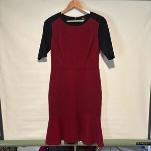 Ellie Tahari Elegant Red and Black Dress from Bergdorf Goodman Size 6